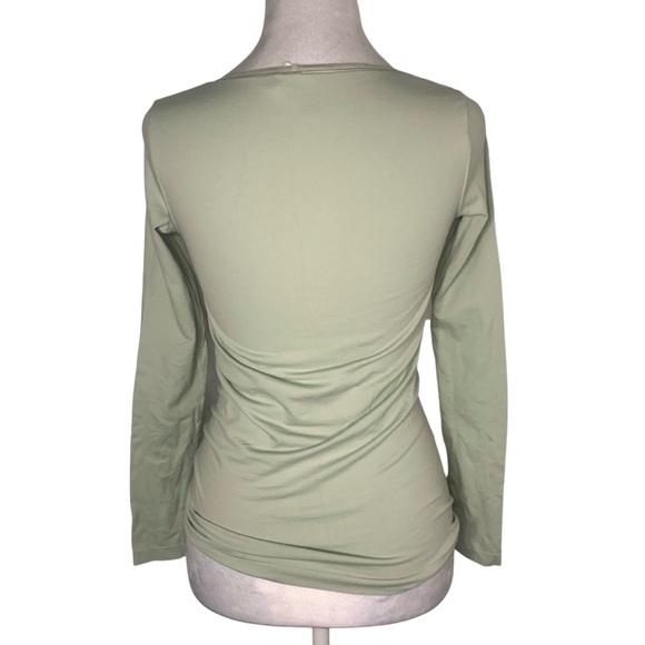 Wolford Light Sage Green Women’s XS Long Sleeve Scoop Neck Base Layer Casual Top - Picture 3 of 6